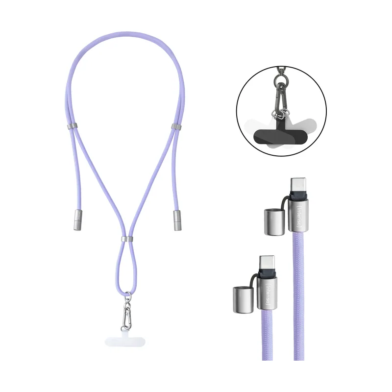 Intenso Handykette als Lade + Datenkabel USB-C bis 1,65m lila cable USB C