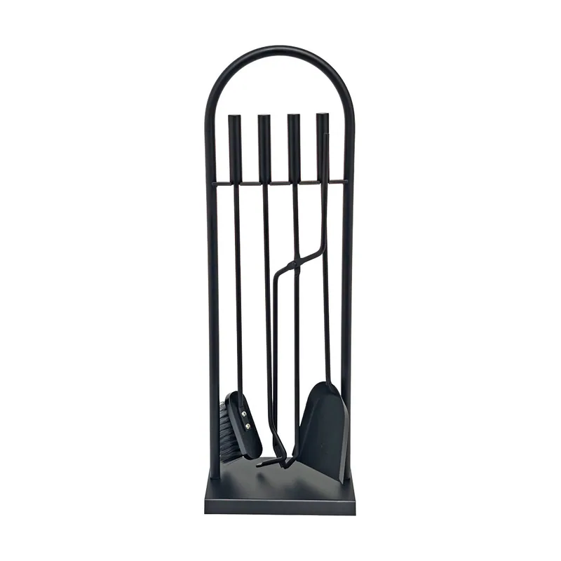 EDM Kit de chimenea negro 4 piezas 23 x 68 cm