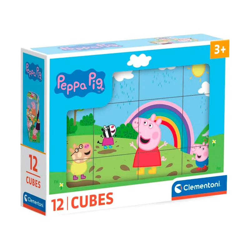 Clementoni Puzzle Peppa Pig Un Paquete De 12 Cubos para Armar 6 Imágenes Distintas