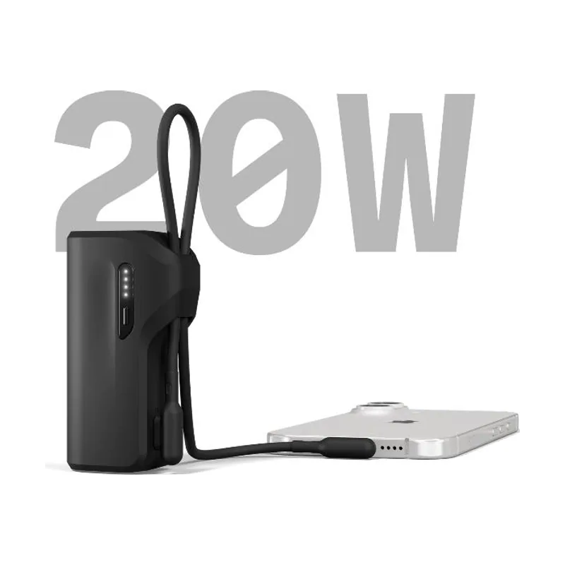 Cygnett battery bank thumboost 5k powerbank con cavo integrato nero cy5356pbche