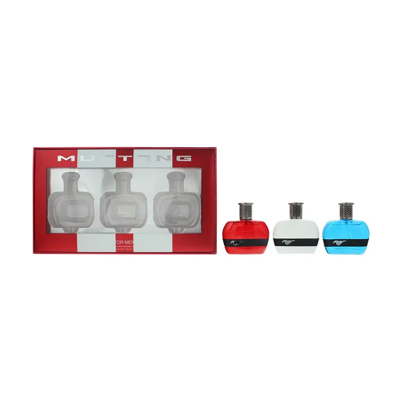 Mustang gift set red edt + white edt + blue edt