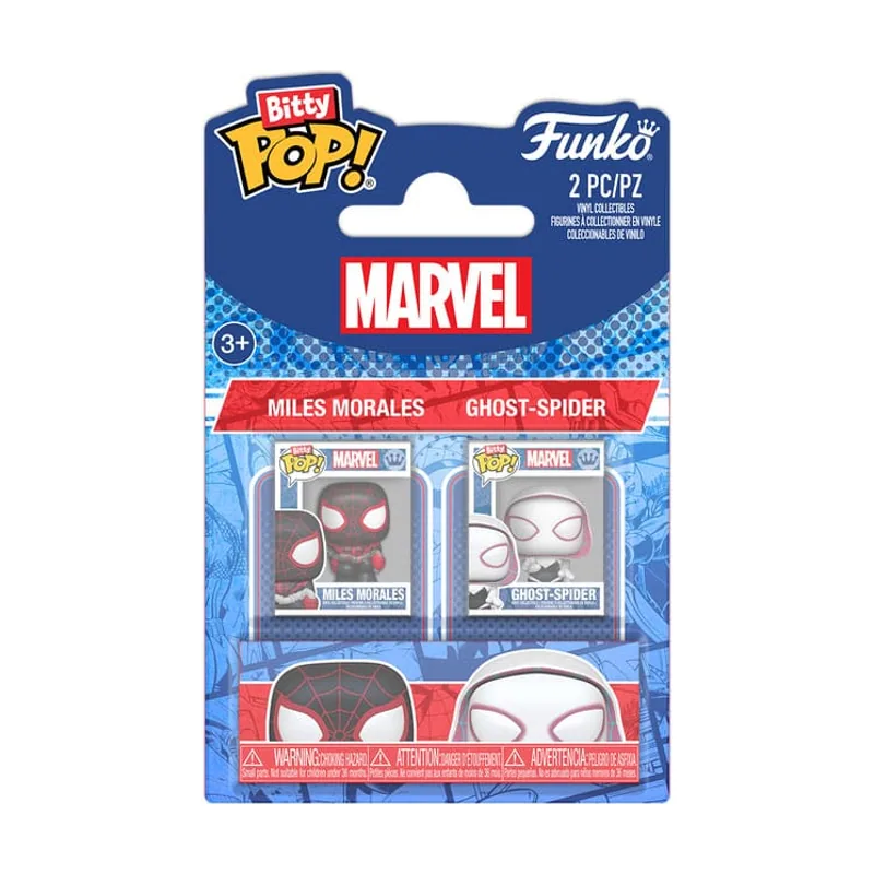 Funko Bitty Pop Marvel Spiderman Pack 2 con Miles Morales y Ghost-Spider