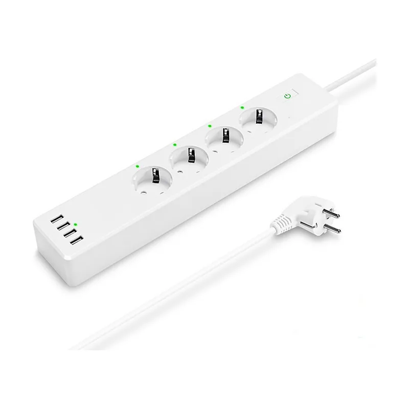 Muvit io regleta inteligente wifi blanca con 4 tomas de corriente y 4 puertos usb