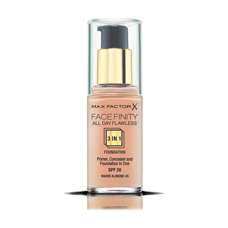 Max Factor Facefinity Todo el Día Perfecto 3 en 1 30 ml Frasco dispensador Líquido Almendra Cálida 045