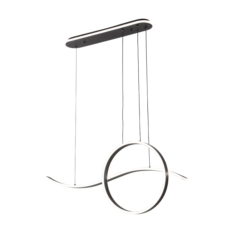 Abrila Colgante style negro 205w 3000-4000-6000k 17940lm c/luz ambiente remoto y reg.intensidad regx100x15cm