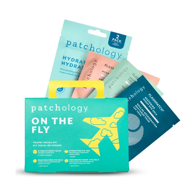 Patchology On The Fly Travel Facial Kit Productos esenciales hidratantes para el cuidado de la piel