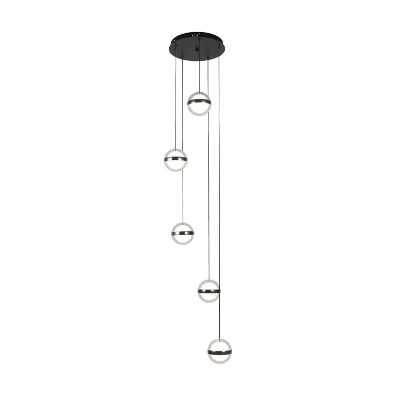 Abrila Plafon colgante people 5l negro 140w 3000-4000-6000k 10920lm remoto y reg.intensidad regx35x35cm