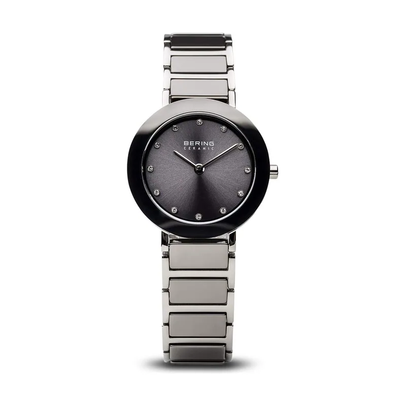 11429-783 Reloj de cuarzo para mujer con caja de acero inoxidable plateado de 29 mm