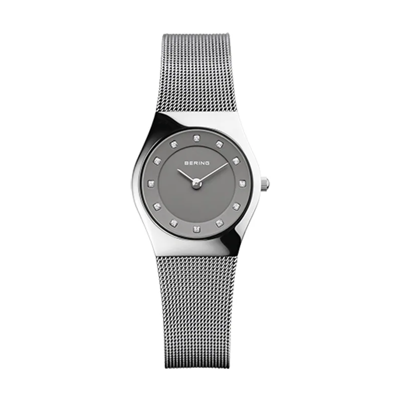 Bering 11927-309 Reloj de cuarzo para mujer con caja de acero inoxidable plateado de 27 mm y esfera