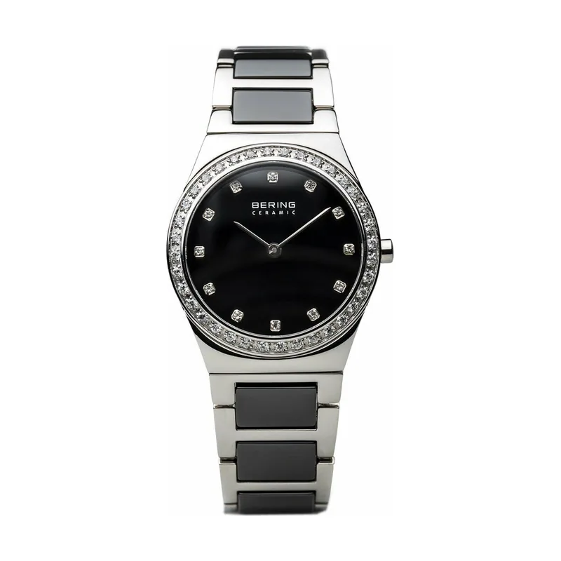 Bering 32430-742 Reloj de cuarzo para mujer con caja de acero inoxidable plateado de 30 mm