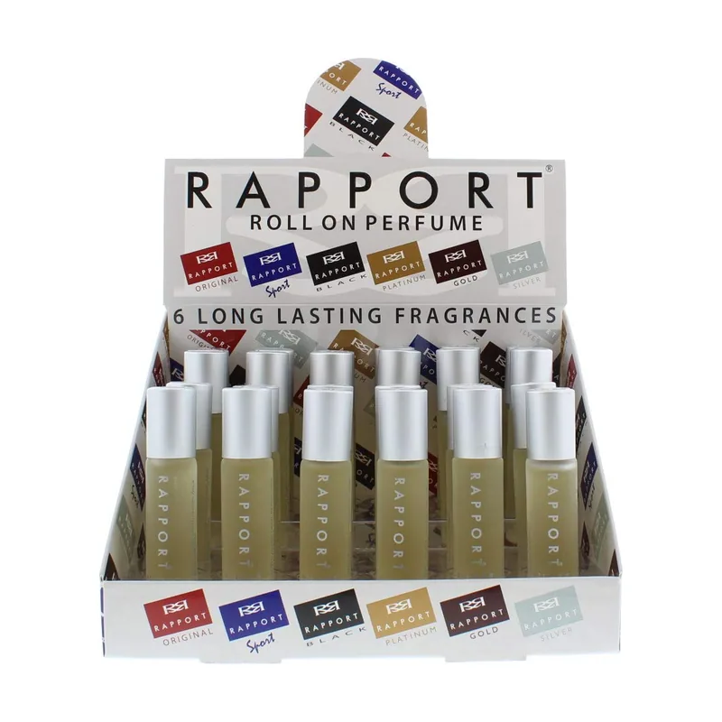 Eden Classic Rapport Silver Roll On Perfume Display Unit 24pcs