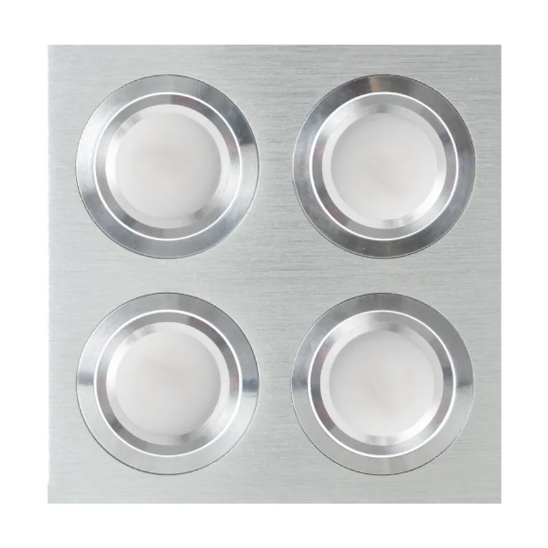 Abrila Plafon foco empotrar aluminio/cromo 4xgu10 incluida