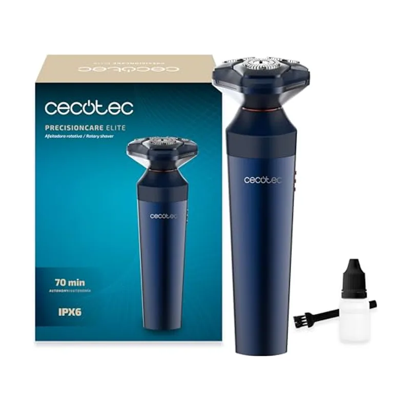 Cecotec Afeitadora Rotativa PrecisionCare Elite. Autonomía 70 minutos