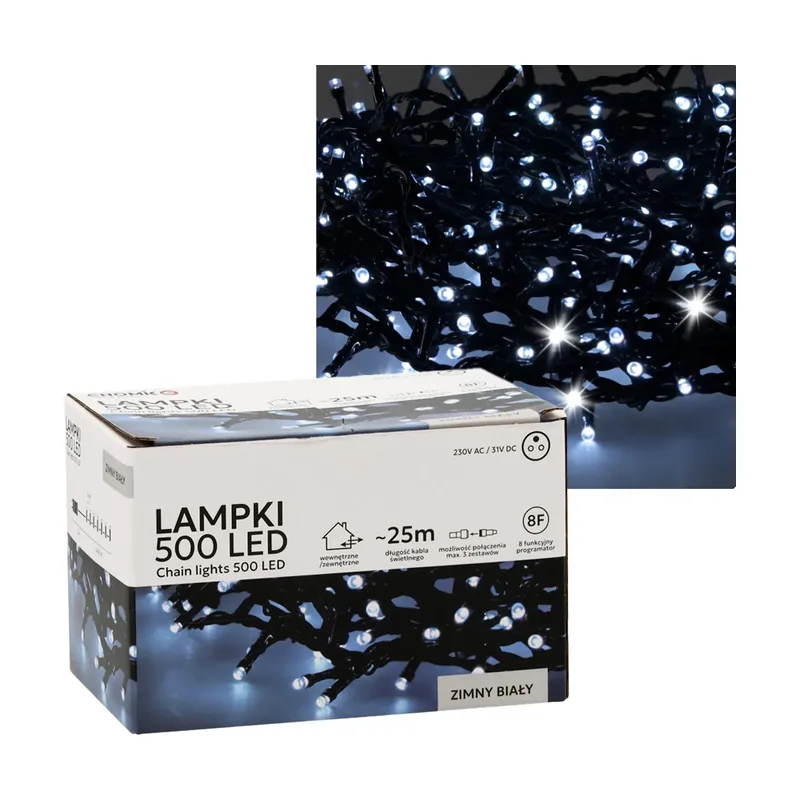 Lampki led 500l zimny biały