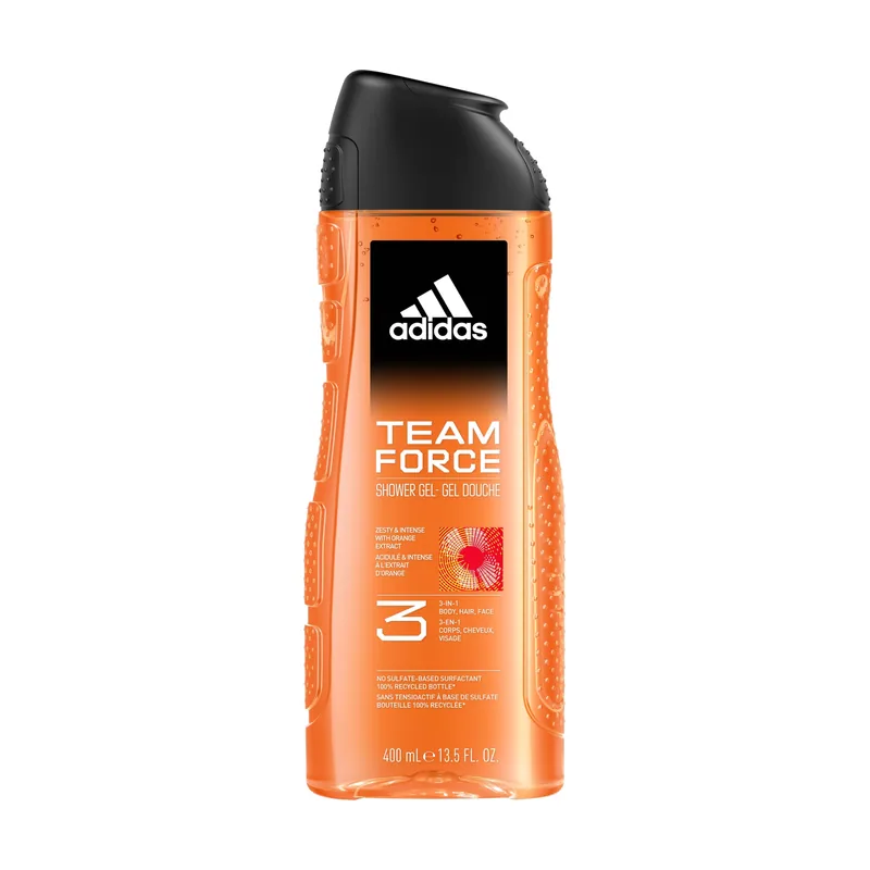 Team Force Gel de ducha 3 en 1 para cuerpo