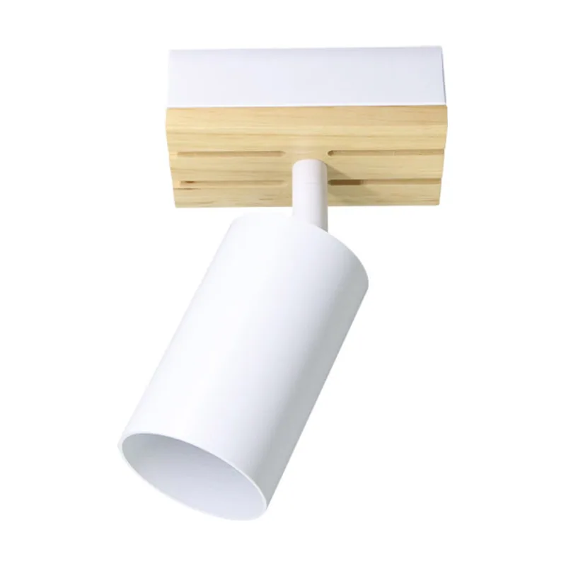 Abrila Foco waikato 1xgu10 blanco/madera orientable 16,5x10x5,5cm
