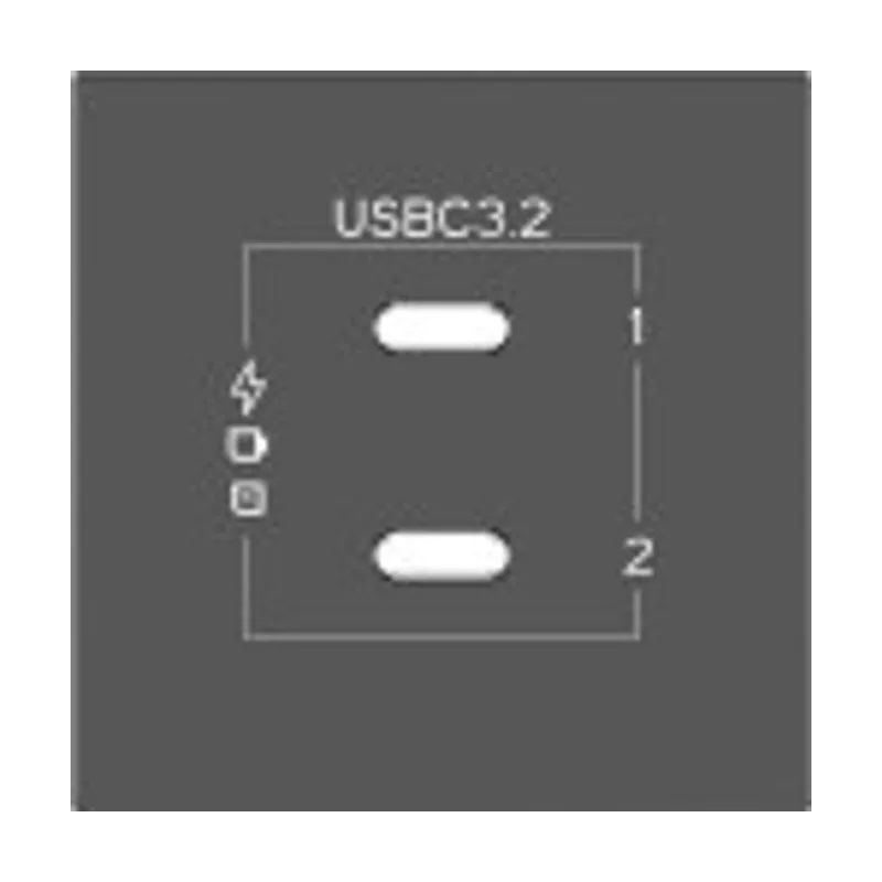 Room connectivity passive black module with 1 usbc ff port input. male output md-c/cm b 80-000357