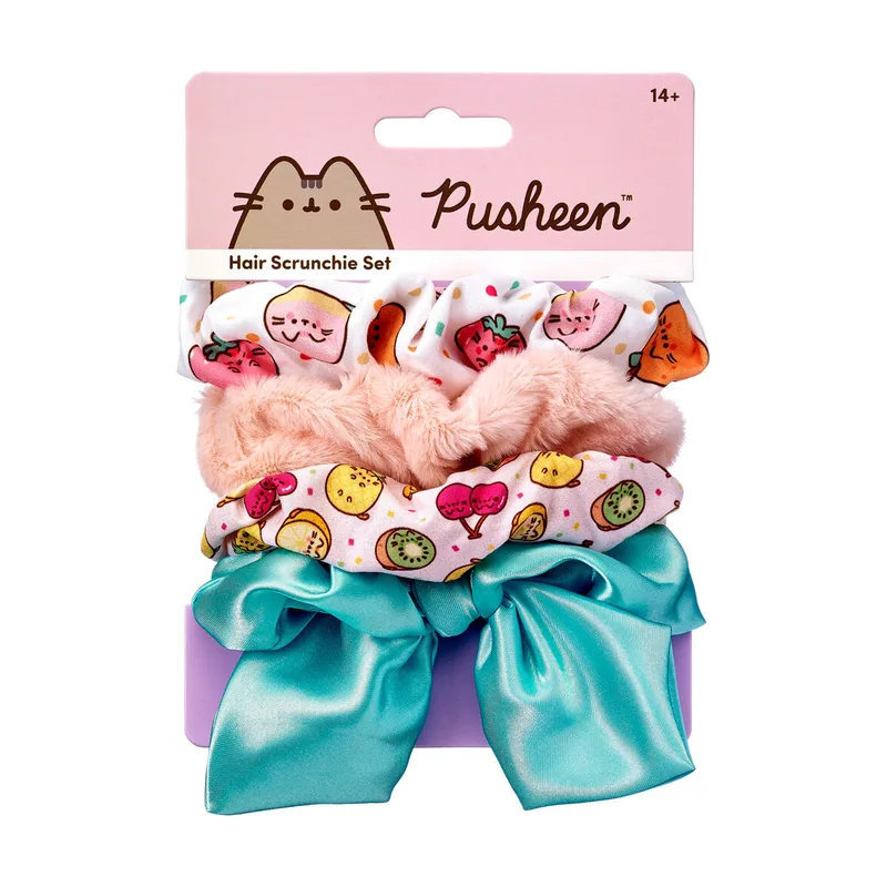 Juego de coleteros con temática de frutas para Pusheen el gato en rosa y azul Kellica