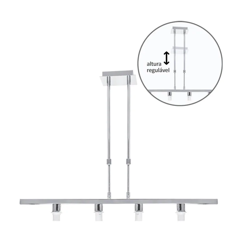 Interlusa Armazón para lámpara de techo sydney 4xe14 l.75xan.12xal.reg.cm cromo