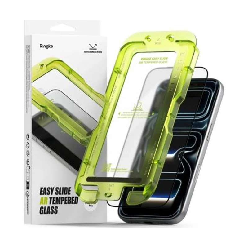 Ringke iphone 17 pro screen protector premium easy slide ar tempered glass 9h with installation jig