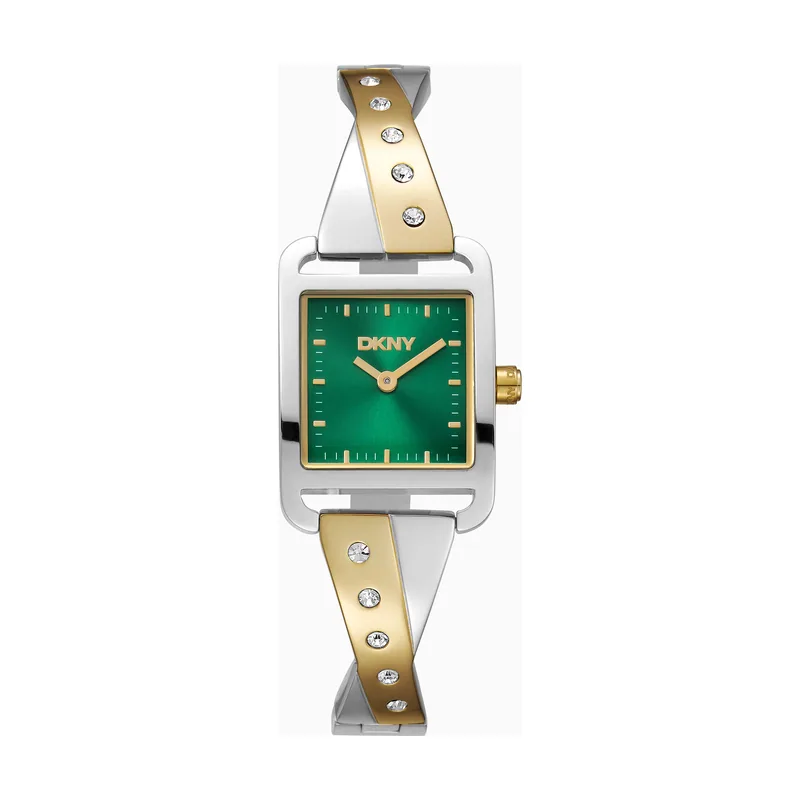 Dkny DK1L005M0045 correa Gris plata Oro amarillo Dial Verde botella Mujer