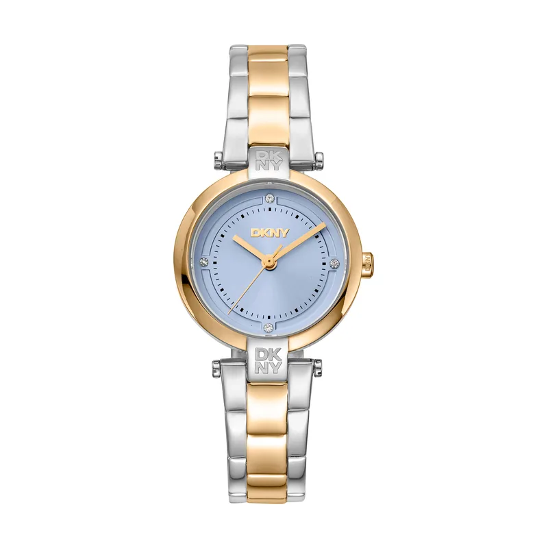 Dkny DK1L043M0085 correa Gris plata Oro amarillo Dial Azul luminoso Mujer