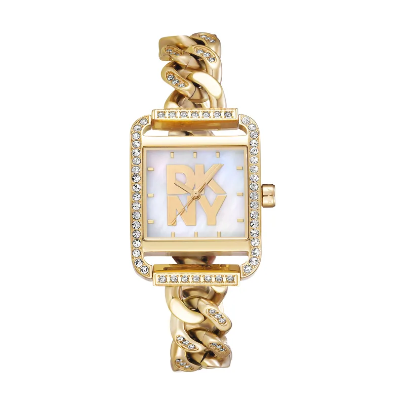 Dkny DK1L080M0025 correa Oro amarillo Dial Blanco antiguo Mujer