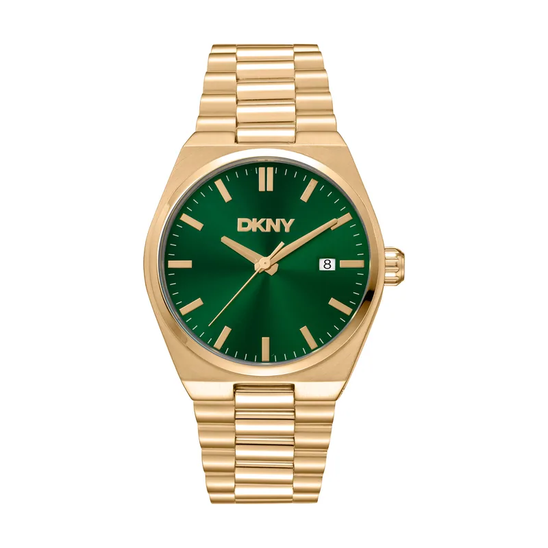 Dkny DK1G135M0045 correa Oro amarillo Dial Verde botella Hombre