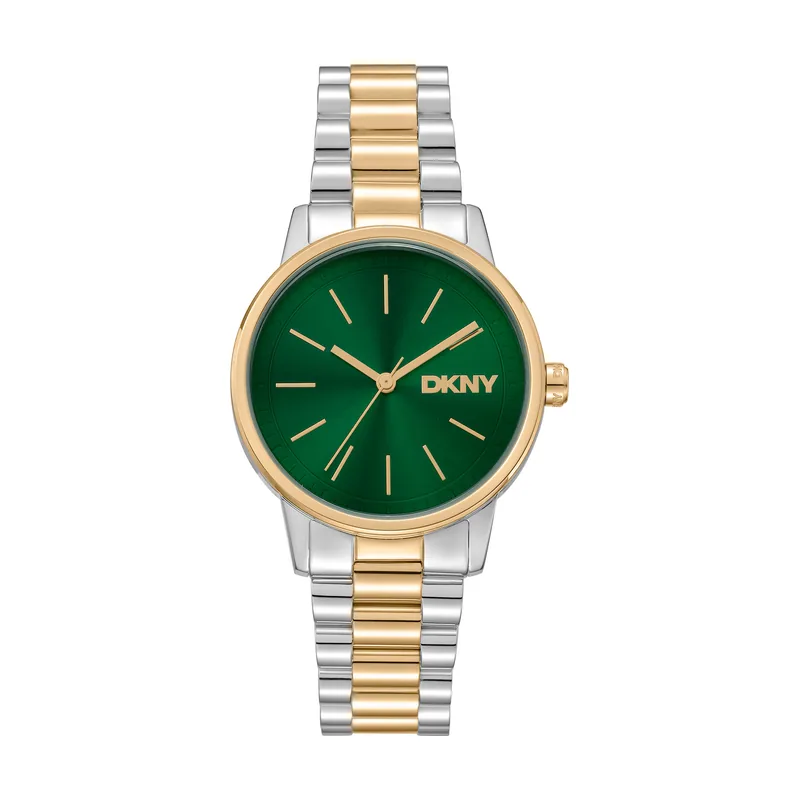 DK1L085M0085 correa Gris plata Oro amarillo Dial Verde botella Mujer
