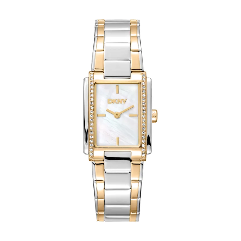 DK1L122M0075 correa Gris plata Oro amarillo Dial Blanco antiguo Mujer
