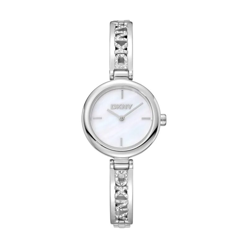DK1L115M0215 correa Gris plata Dial Blanco antiguo Mujer