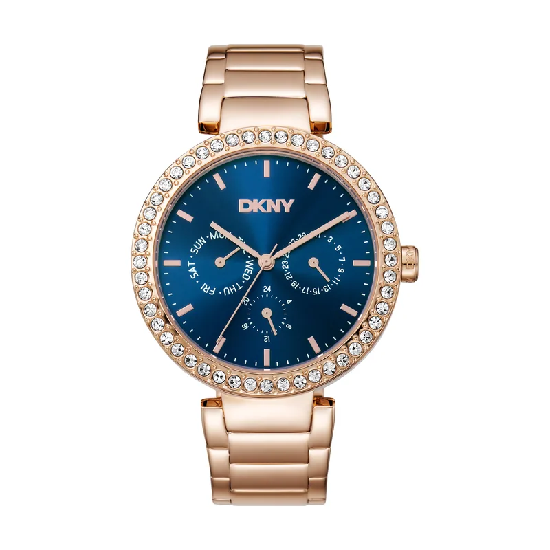 Dkny DK1L044M0065 correa Oro rosa Dial Azul noche Mujer