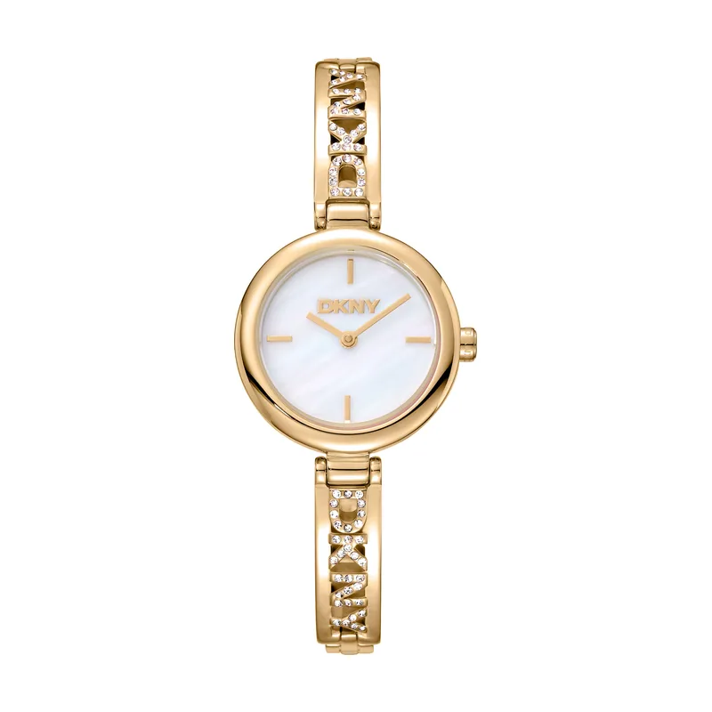 Dkny DK1L115M0225 correa Oro amarillo Dial Blanco antiguo Mujer