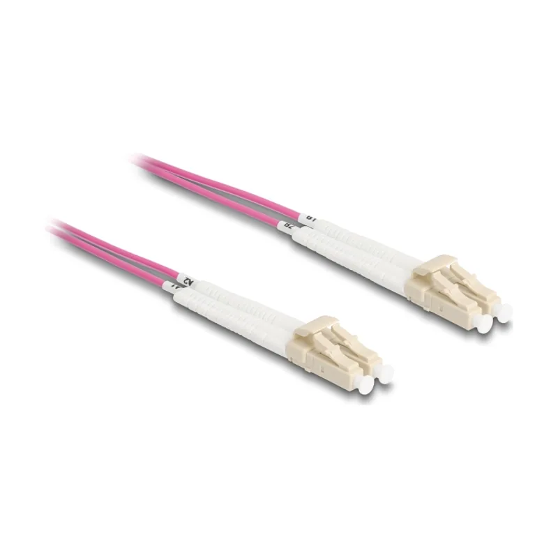 Cable de fibra óptica LC Duplex a LC Duplex multimodo OM4 en ángulo 2 m