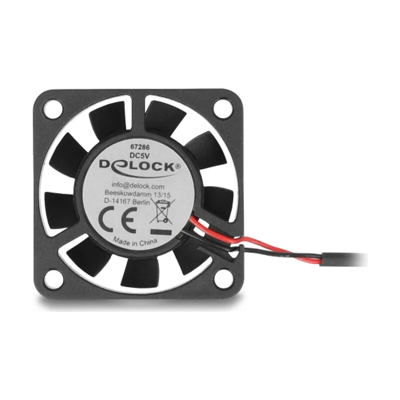 Delock 67286 sistema de refrigeración para ordenador Carcasa del ordenador Ventilador 4 cm Negro 1 pieza s
