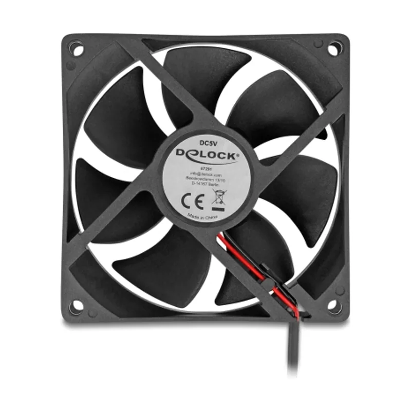 Delock 67291 sistema de refrigeración para ordenador Carcasa del ordenador Ventilador 9,2 cm Negro 1 pieza s