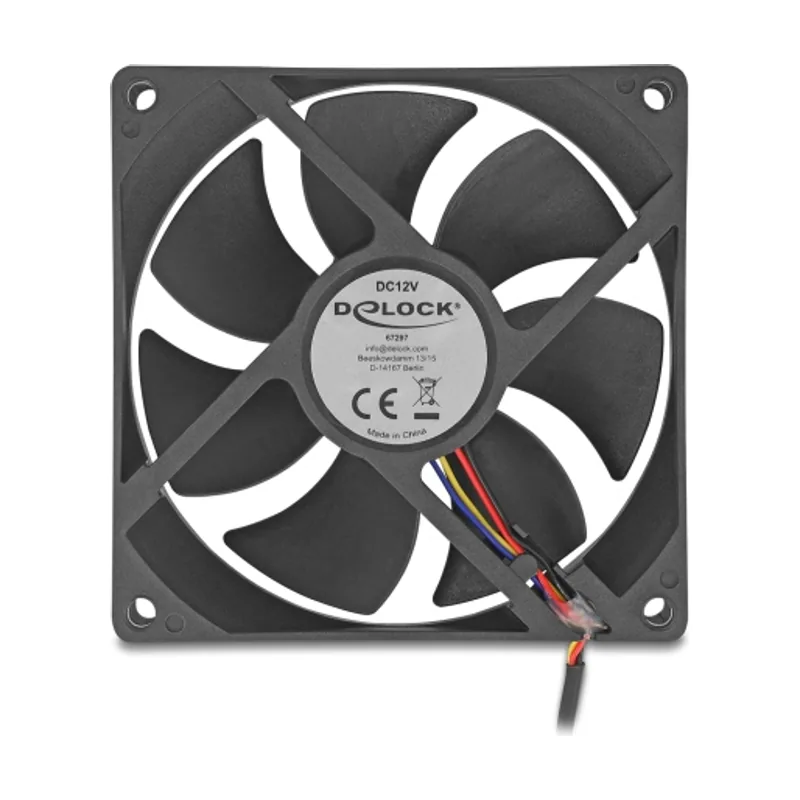 Delock 67297 sistema de refrigeración para ordenador Carcasa del ordenador Ventilador 9,2 cm Negro 1 pieza s