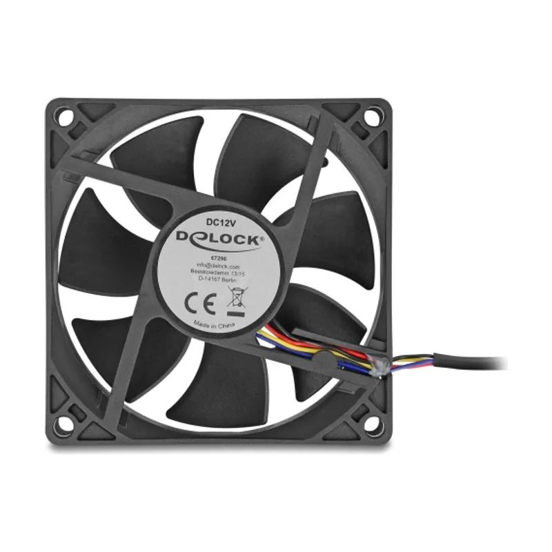 Delock 67296 sistema de refrigeración para ordenador Carcasa del ordenador Ventilador 8 cm Negro 1 pieza s