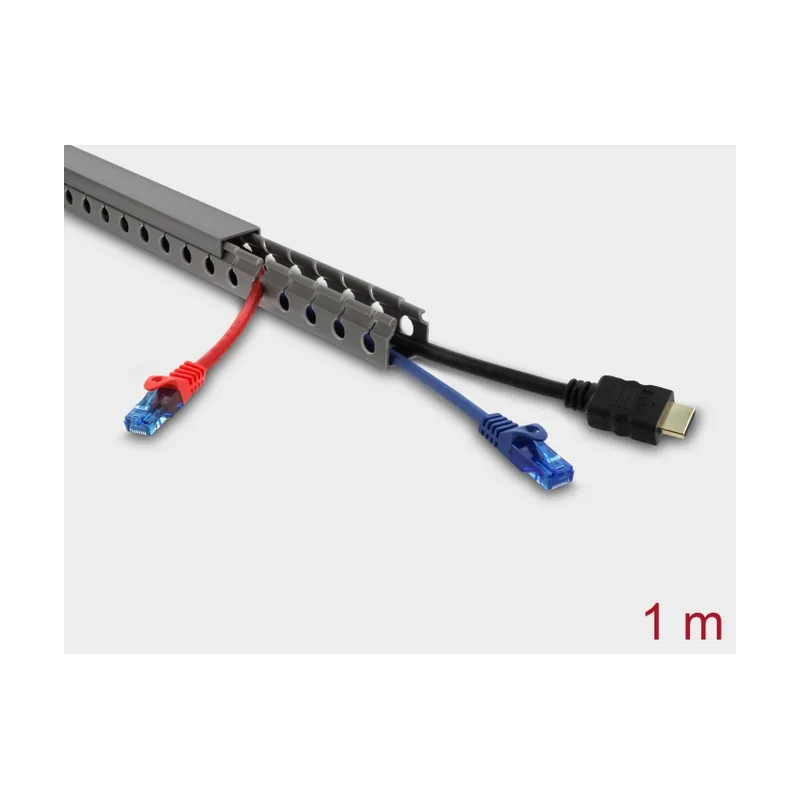 Delock 22027 organizador de cables Universal Panel guíacables Gris 1 pieza s