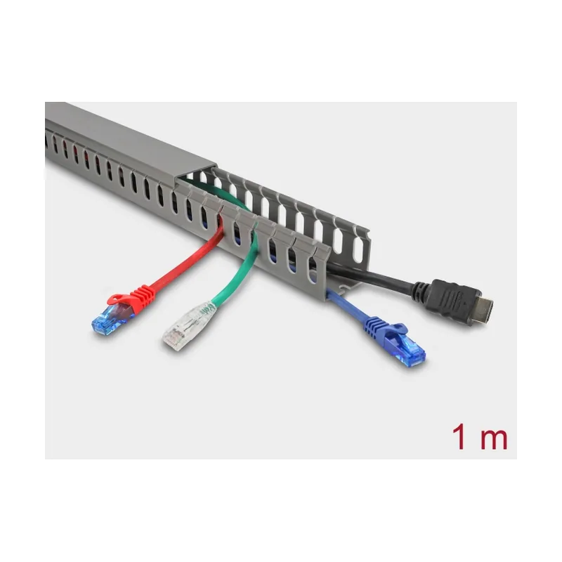 Delock 22029 organizador de cables Universal Panel guíacables Gris 1 pieza s