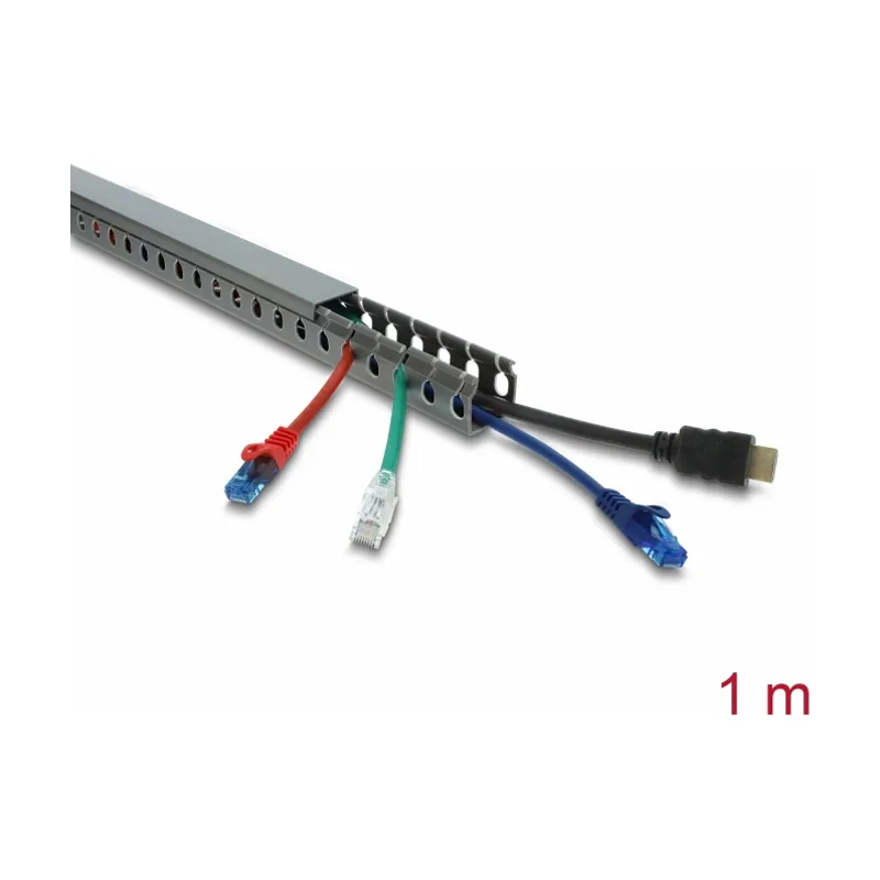 Delock 22028 organizador de cables Universal Panel guíacables Gris 1 pieza s