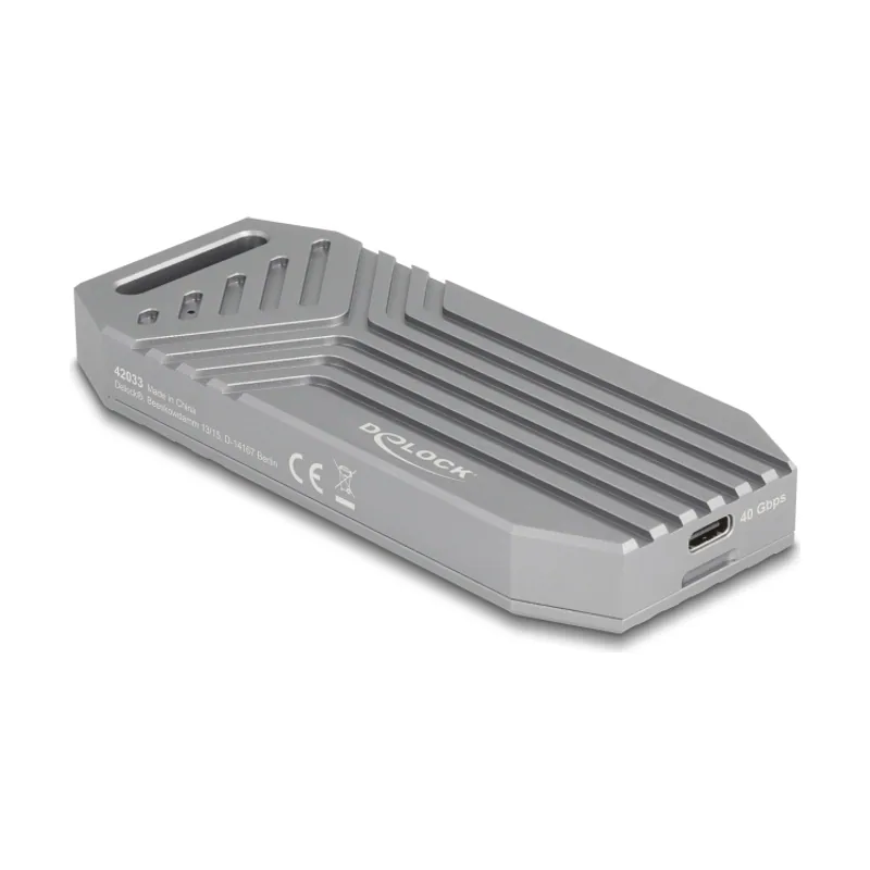 Delock 42033 caja para disco duro externo Caja externa para de estado sólido SSD Gris M.2