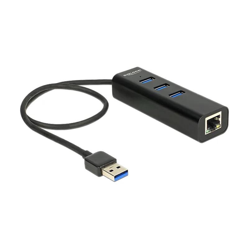 Concentrador USB 3.0 con 3 puertos + 1 puerto Gigabit LAN 10/100/1000 Mbps