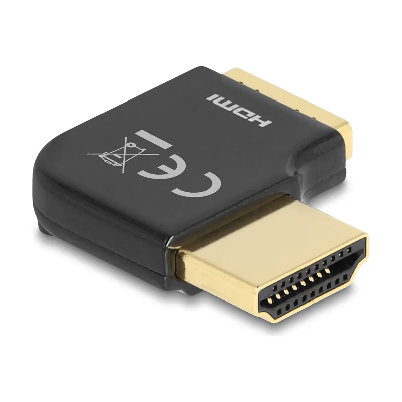 Delock Adaptador HDMI macho a hembra 90° acodado a la derecha 8K 60 Hz metal
