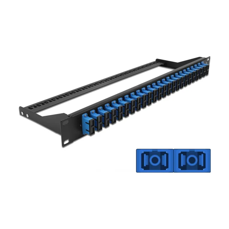 Delock Panel de parches de fibra 19" 24 puertos SC Duplex