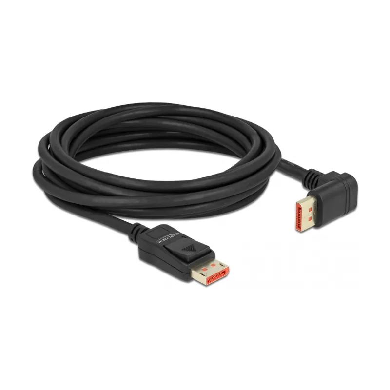 Delock Cable DisplayPort macho recto a macho 90° hacia arriba en ángulo 8K 60 Hz 5 m