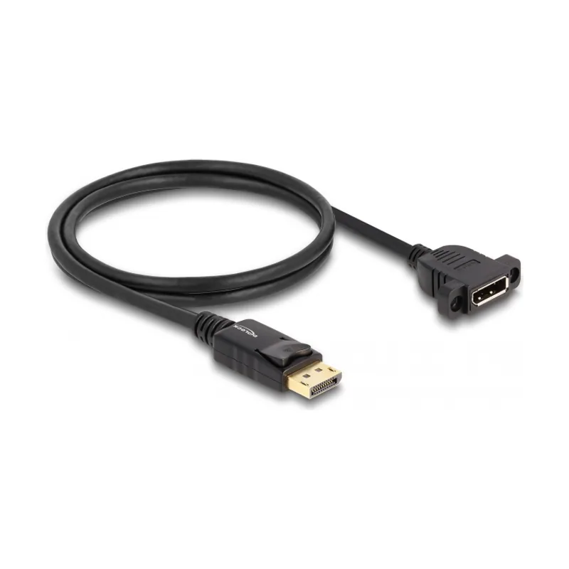 Delock Cable DisplayPort 1.4 8K 30 Hz macho a hembra 1 m para montaje en panel