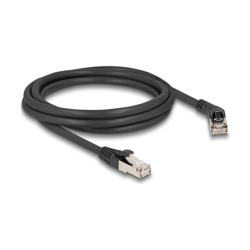 Delock Cable de red RJ45 Cat.6A S/FTP macho 45° en ángulo recto a macho recto 2 m