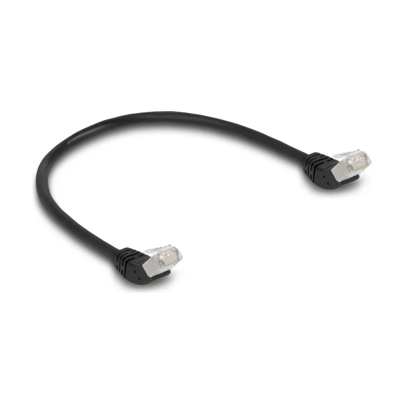 Delock Cable de red RJ45 Cat.6A S/FTP acodado 45° hacia arriba 0,5 m