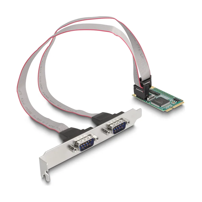 Tarjeta Mini PCIe de tamaño completo a 2 x Serial RS-232 D-Sub de 9 pines